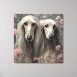 Lienzo Retratos de raza de perros de flores 8