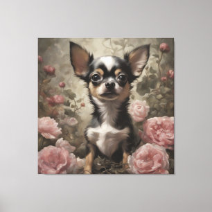 Lienzo Retratos de razas de perros florales 9