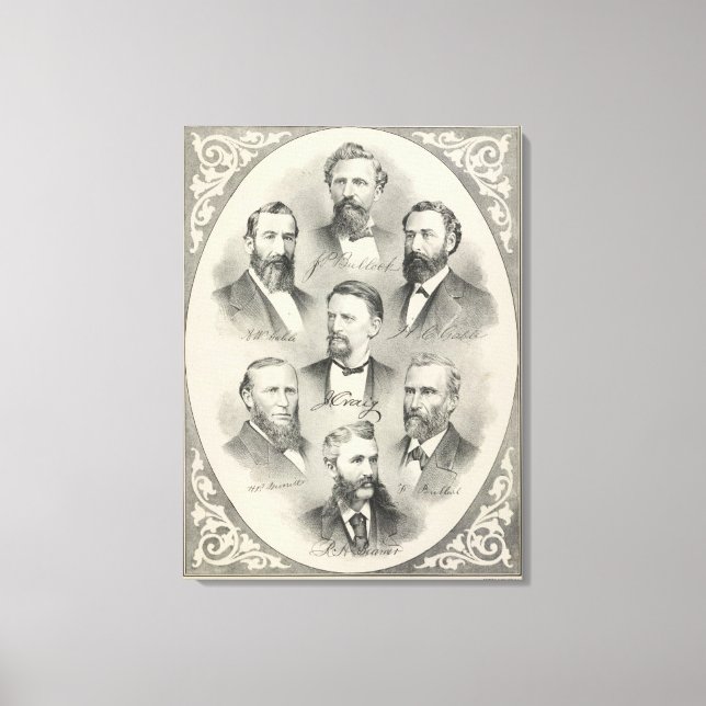 Lienzo Retratos litografiados del Condado de Yolo (Anverso)