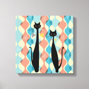 Lienzo Retro Atomic Era MCM Guay Cat Canvas v2