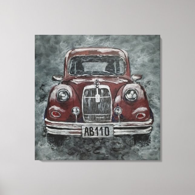 Lienzo retro, auto, coche, (Anverso)