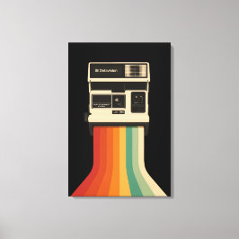 Lienzo Retro Camera with Rainbow Print