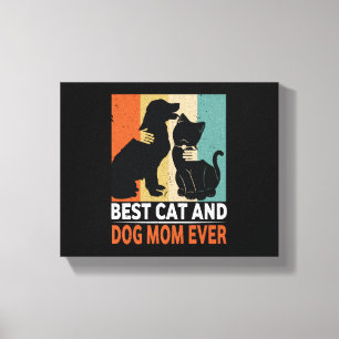 Lienzo Retro Cat Dog Mom Cat Mama Furmama Puppy Kitty Mot