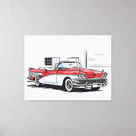 Lienzo Retro Classic Convertible Side Pop Art