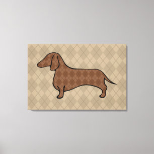 Lienzo Retro Dachshund Wall Art