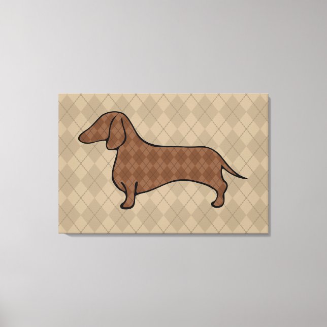 Lienzo Retro Dachshund Wall Art (Anverso)