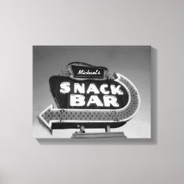 Lienzo Retro Diner Rótulo nombre personalizable blanco ne