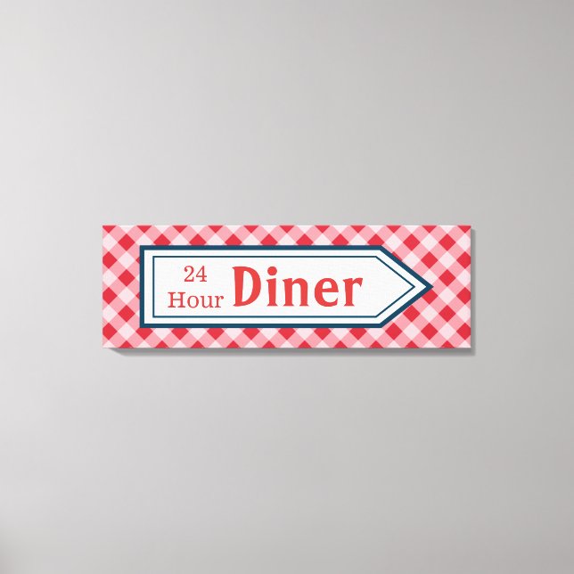 Lienzo Retro Diner Sign Art (Anverso)