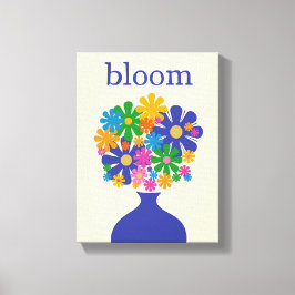 Lienzo Retro Floral Bloom Colorful Flowers in Vase