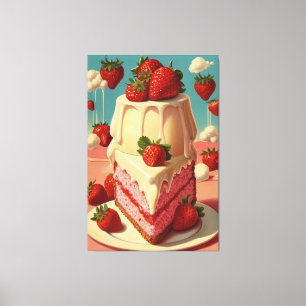 Lienzo Retro futuro tarta de fresa Tela Imprimir