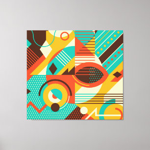 Lienzo Retro geométrico colorido: abstracción vintage.
