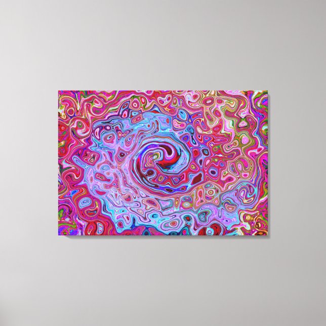 Lienzo Retro Groovy Abstract Remolino de Lavanda y Magent (Anverso)
