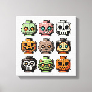 Lienzo Retro Horror Ladoba Cabeza Asustada Máscara Hallow