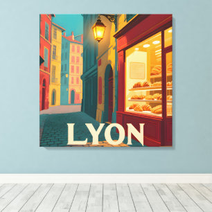 Lienzo Retro Lyon : Paisaje francés