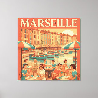 Lienzo Retro Marsella : Riviera Francesa de los años 50