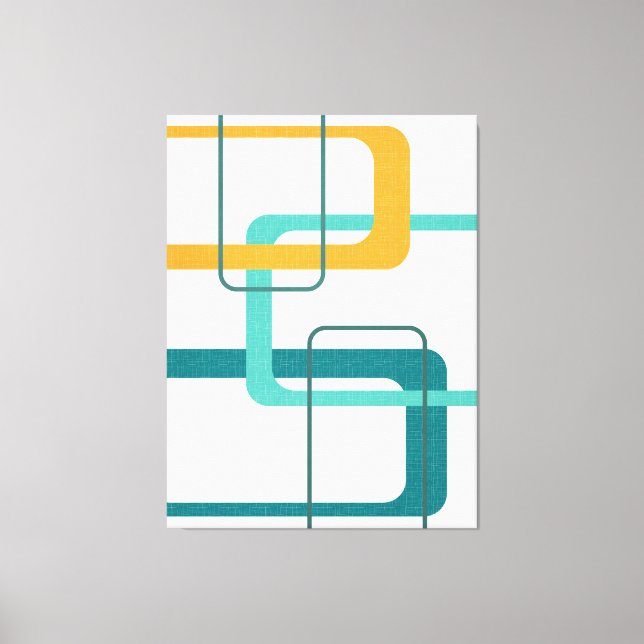 Lienzo Retro Media Century Atomic Age 23 Verde azulado, N (Anverso)