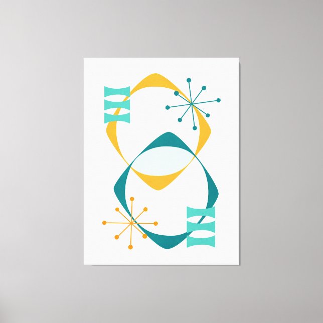 Lienzo Retro Media Century Atomic Age 24 Verde azulado, A (Anverso)