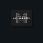 Lienzo Retro Nombre/s moderno Monograma editable negro y<br><div class="desc">Monograma retro-moderno de personalizable con estilo,  edite según lo desee!</div>