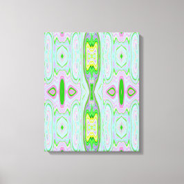 Lienzo Retro Resumen Rosa, Lime Green y Aqua Pattern