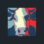 Lienzo Retro Retro Animal Wall Pop Art Cow Retrato<br><div class="desc">Esta obra de arte inspirada en el retro de amapola tiene nuestra clásica cabeza de vaca en blanco y azul rojo. Es vegano hasta la médula y un grito a nuestros amigos bovinos. Este diseño hecho a mano por Armagarden usa colores modernos para desprenderse de cualquier ropa de color que...</div>