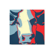 Retro Retro Animal Wall Pop Art Cow Retrato