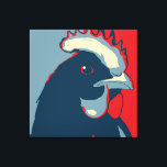 Lienzo Retro Retro Muro Animal Pop Art Chicken Retrato<br><div class="desc">Esta obra de arte inspirada en el retro de amapola tiene nuestro clásico tiro con cabeza de pollo (henshot) en rojo blanco y azul. Es vegano hasta la médula y un grito a nuestros amigos de aves. Este diseño hecho a mano por Armagarden usa colores modernos para desprenderse de cualquier...</div>