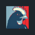 Lienzo Retro Retro Muro Animal Pop Art Chicken Retrato<br><div class="desc">Esta obra de arte inspirada en el retro de amapola tiene nuestro clásico tiro con cabeza de pollo (henshot) en rojo blanco y azul. Es vegano hasta la médula y un grito a nuestros amigos de aves. Este diseño hecho a mano por Armagarden usa colores modernos para desprenderse de cualquier...</div>