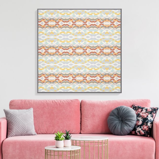 Lienzo Retro Summer Geometric Color Block Pattern Design  (Insitu (Sala de estar))