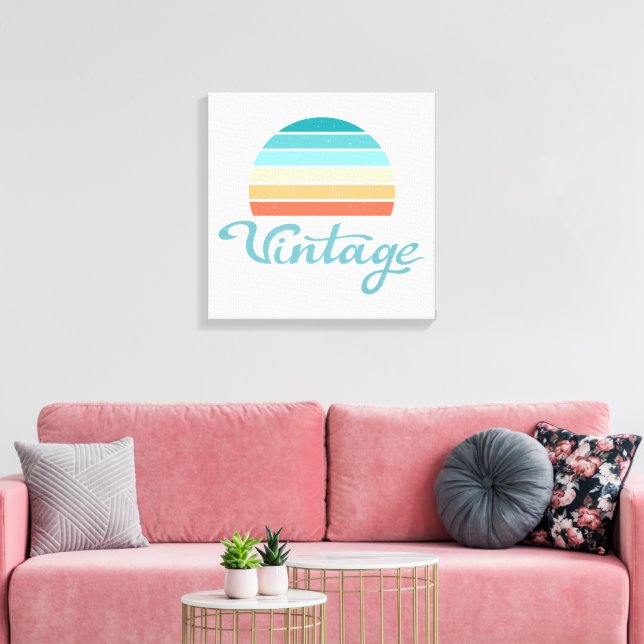 Lienzo Retro Sunset+Guión de época con problemas (Insitu (Sala de estar))