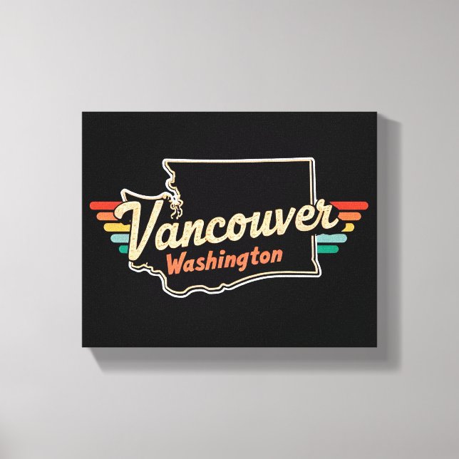 Lienzo Retro Vancouver Estado de Washington (Anverso)