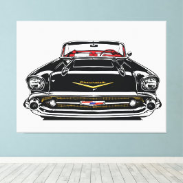 Lienzo Retro Vintage Classic Car Front Pop Art