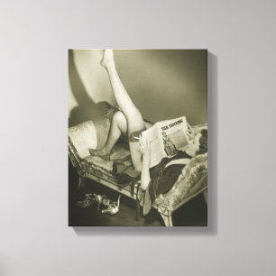 Lienzo Revista de la lectura de la mujer