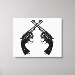 Lienzo Revólveres antiguos cruzados // armas antiguas en 