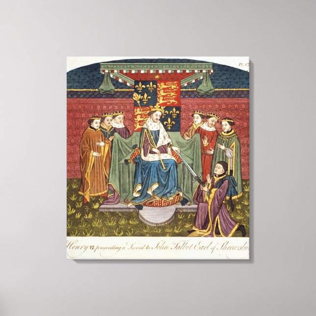 Lienzo Rey Enrique VI (1421-71) presentando una espada a  (Anverso)