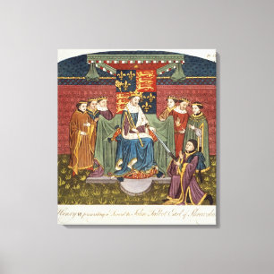 Lienzo Rey Henry VI (1421-71) que presenta una espada a