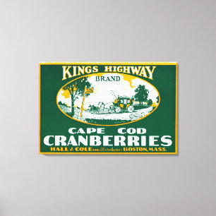 Lienzo Reyes Highway Brand Cranberry Label de Boston