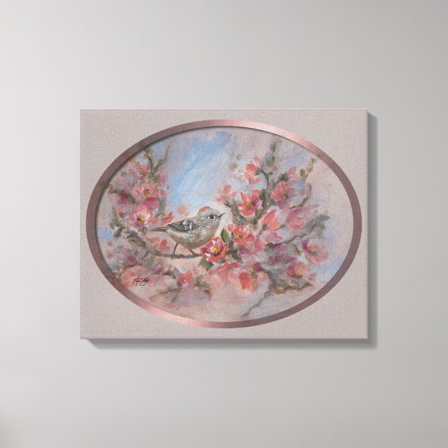 Lienzo Reyezuelo de Corona Rubí 16x20" (Anverso)