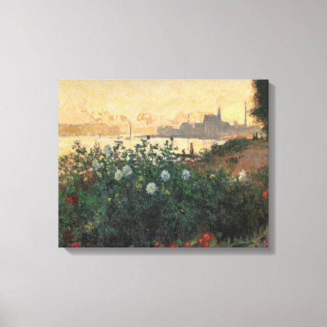 Lienzo Ribera florida, Argenteuil - Claude Monet (Anverso)