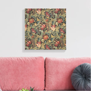Lienzo Rica Tapicería de Brocado Floral Antiguo Victorian