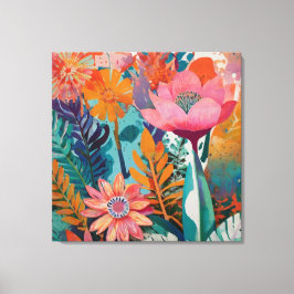 Lienzo Rica y vibrante Acrílico Floral Negrita Botánica