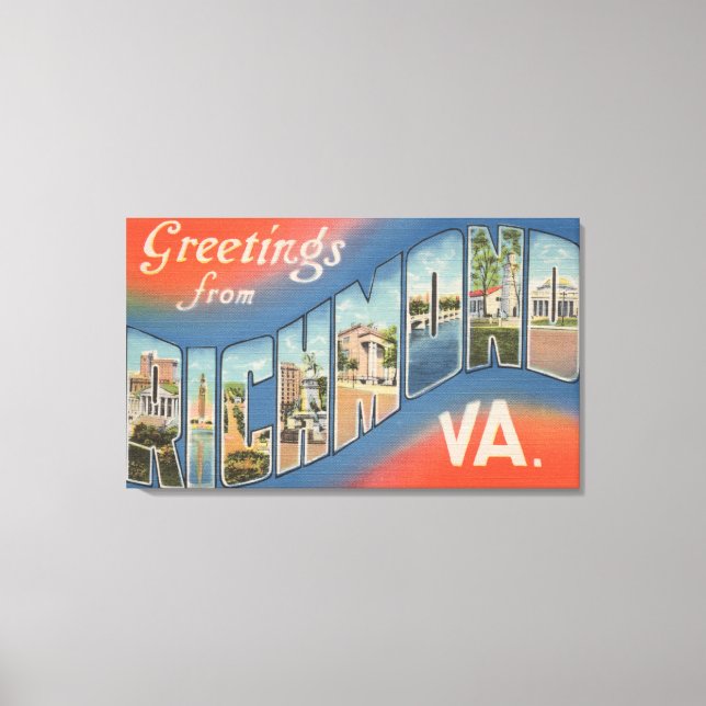 Lienzo Richmond, Virginia - Escenas de letras grandes 3 (Anverso)