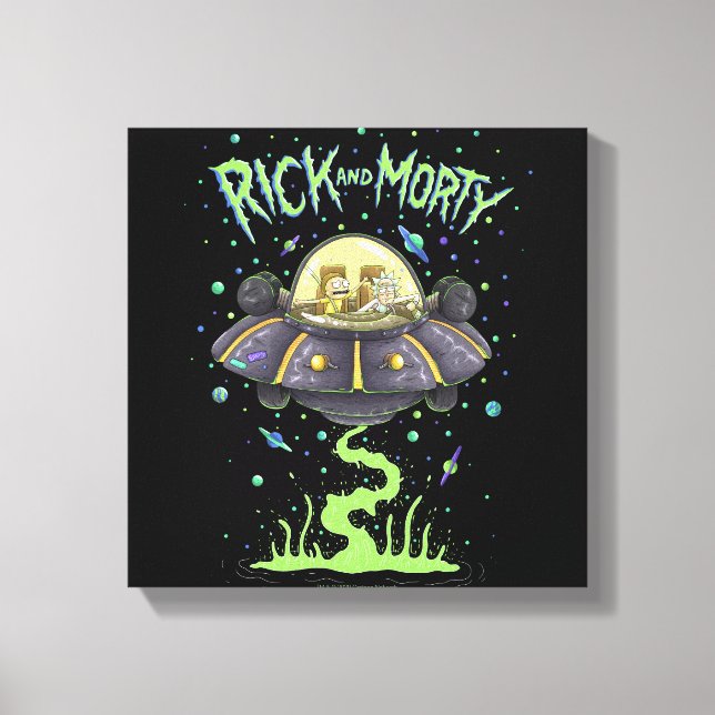 Lienzo RICK AND MORTY™ | Gráfico ilustrado de vuelo espac (Anverso)
