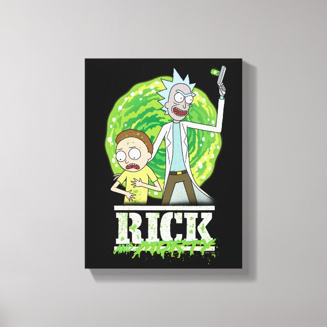 Lienzo RICK AND MORTY™ | Salpicadura verde (Anverso)