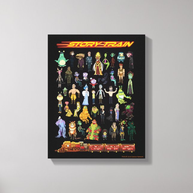 Lienzo RICK AND MORTY™ | Tren de historias (Anverso)