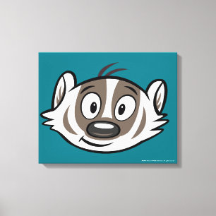 Lienzo Ricky Raccoon   Cara del distintivo del boomer