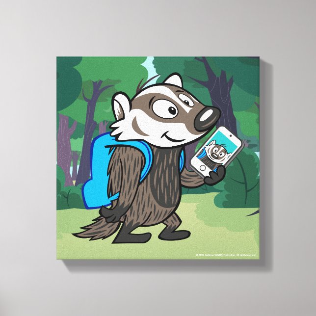 Lienzo Ricky Raccoon | Selfie de Boomer Badger (Anverso)
