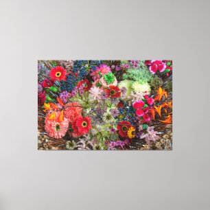 Lienzo Rico ramo floral de otoño con gerberas y bayas