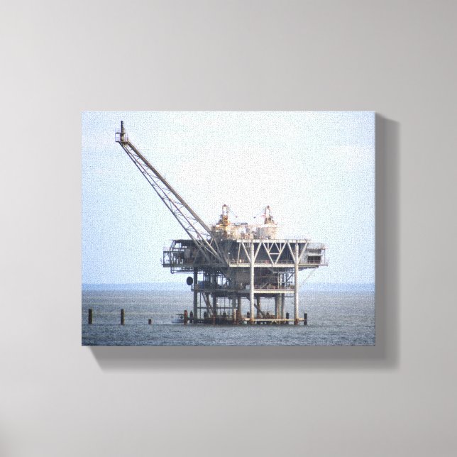 Lienzo Rig industrial en el océano del Golfo 8x10 (Anverso)