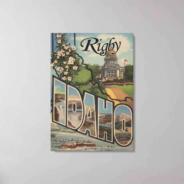 Lienzo Rigby, IdahoLetra Large ScenesRigby, ID (Anverso)