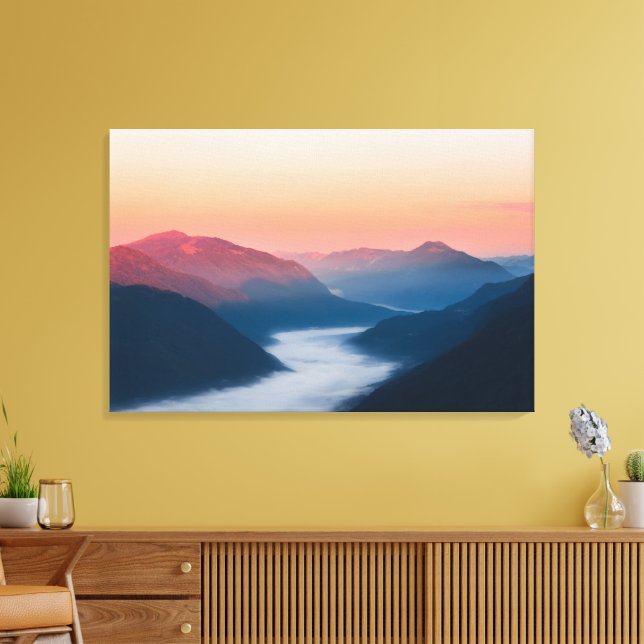 Lienzo Río brumoso Soča al amanecer (Insitu (Sala de estar))